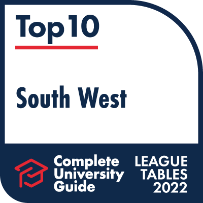 Top 10 - South West, Complete University Guide League Tables 2022